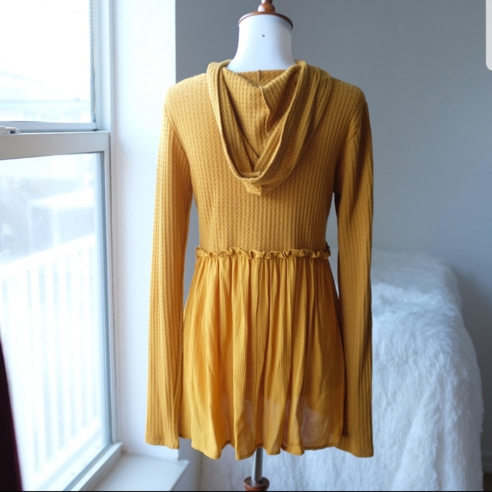 ** LAST 1 ** babydoll waffle knit longsleeve tunic - Picture 4 of 8